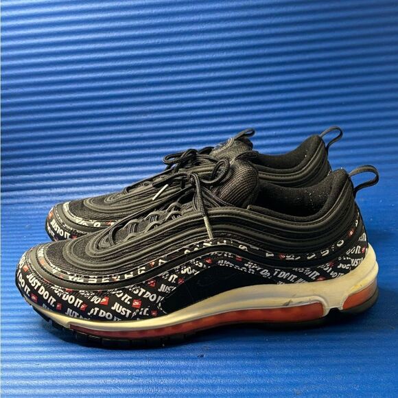 Size 9- Nike Air Max 97 Just Do It Black Athletic Shoes Sneakers AT8437-001 - Picture 2 of 8